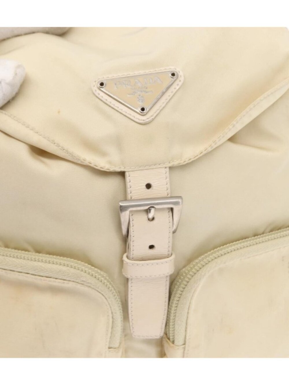 PRADA Backpack Nylon White Silver - Picture 12 of 16
